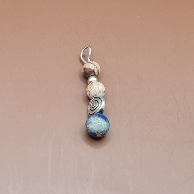 Pendentif Jaspe brun - lapis lazuli