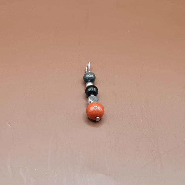 Pendentif Jaspe rouge - obsidienne noire