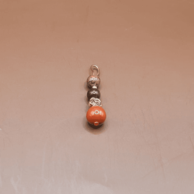 Pendentif Jaspe rouge - obsidienne acajou