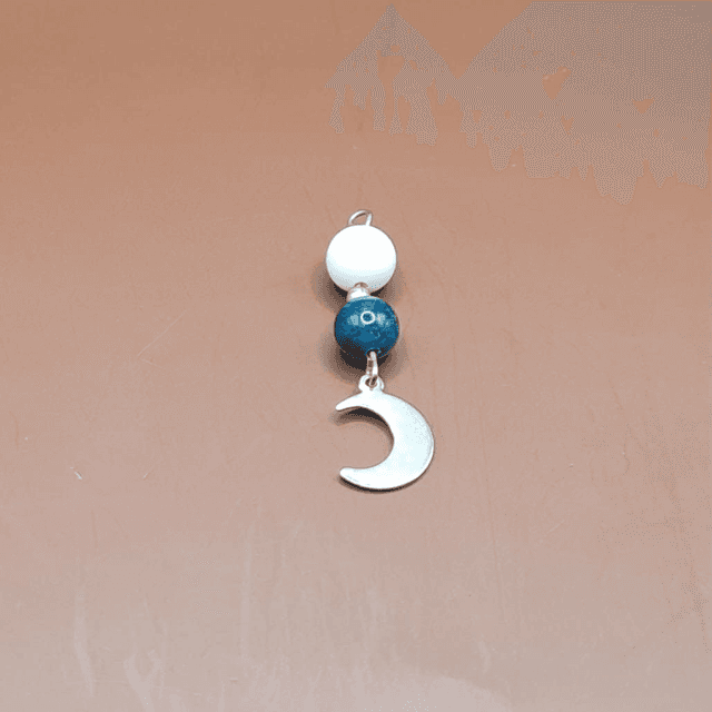 Pendentif Apatite bleue - howlite blanche