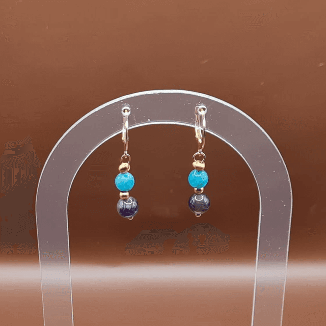 Boucles Améthyste - apatite bleue
