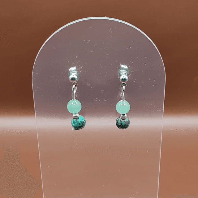 Puces Aventurine verte - turquoise
