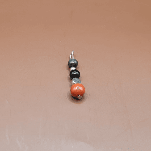 Pendentif Jaspe rouge - obsidienne noire