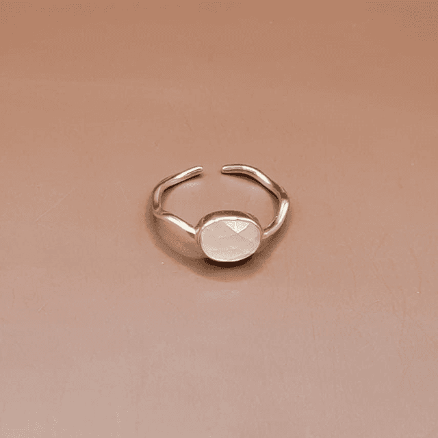 Bague ajustable Quartz rose 56