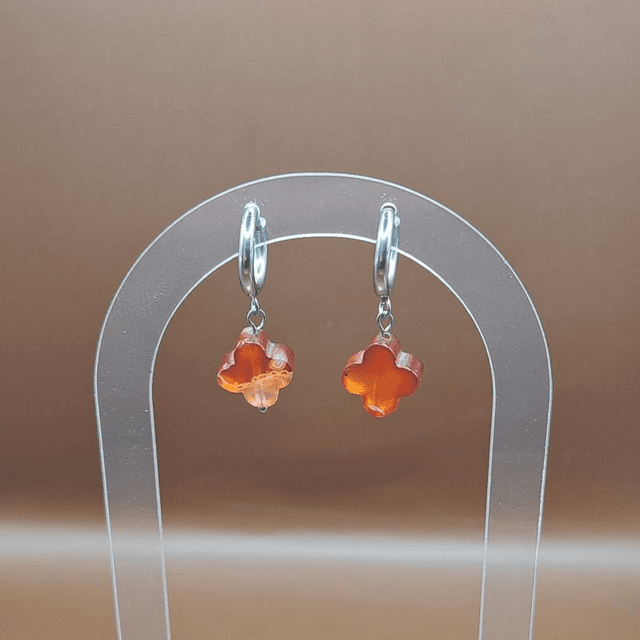 Boucles fleurs Cornaline
